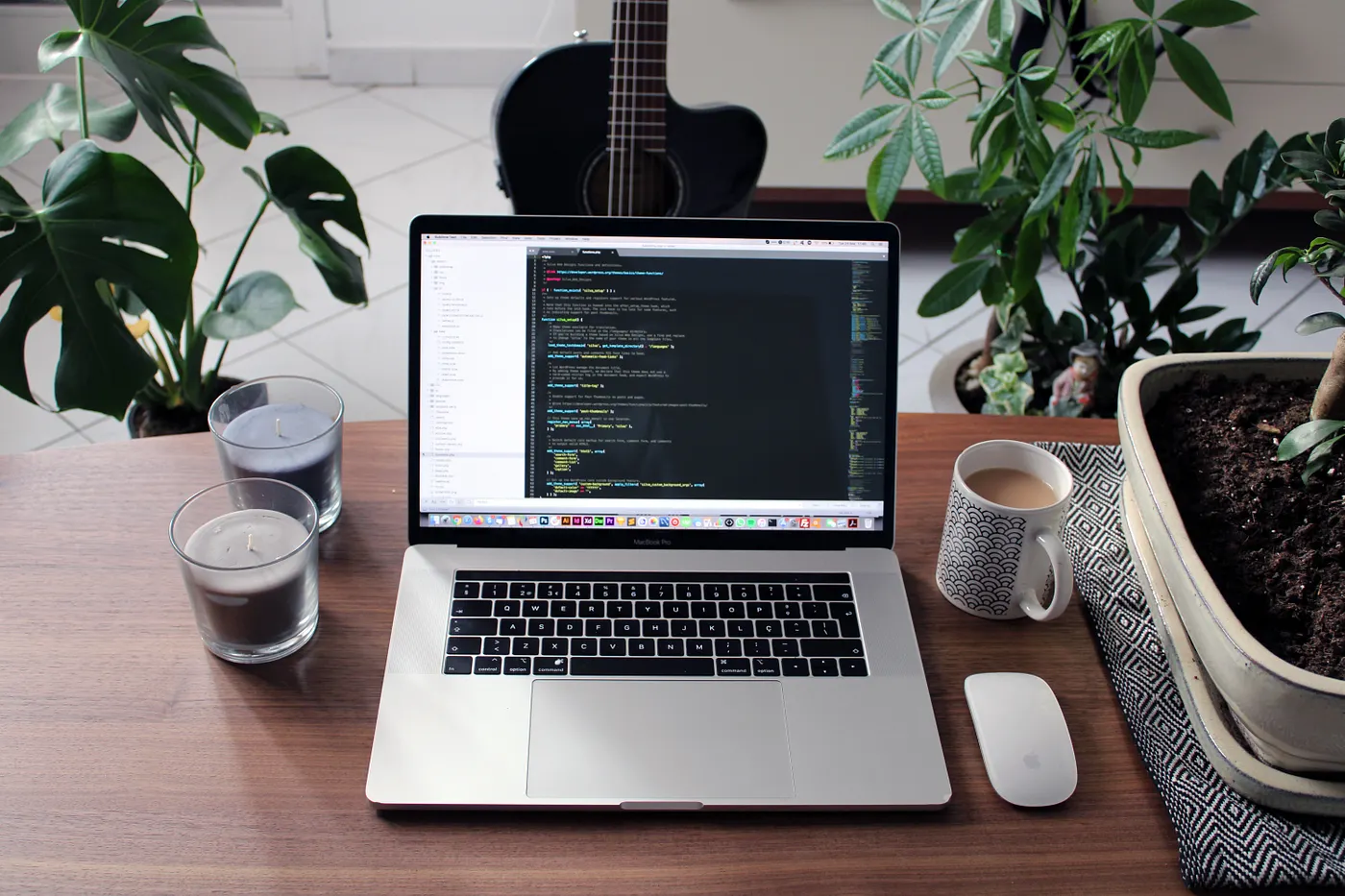 Freelance web developer workspace