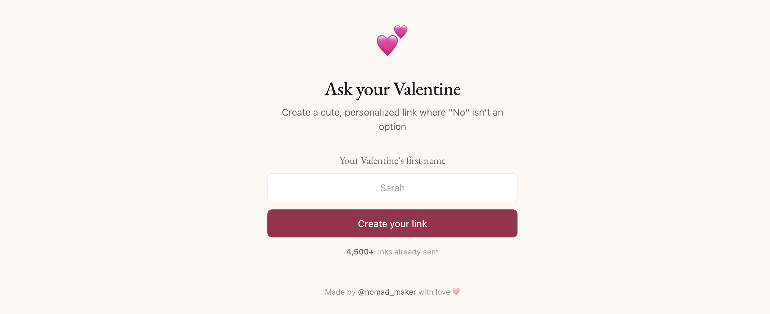Will You Be My Valentine website